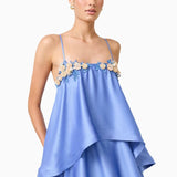 Elliatt Poselia Tiered Gown Dress in Slate Blue