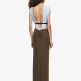Bec and Bridge Anaya V Maxi Dress in Mist/Latte/Black