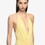 Bec and Bridge Xanthi V Neck Maxi Dress in Citron