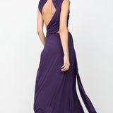 Bec and Bridge Leihla Draped Midi Dress in Deep Violet