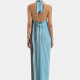 Sir Rioja Halter Scarf Maxi Dress