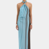 Sir Rioja Halter Scarf Maxi Dress
