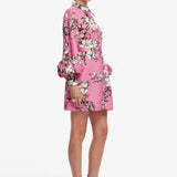 Leo Lin Luminous Linen Mini Dress in Pink Magnolia