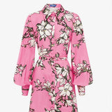 Leo Lin Luminous Linen Mini Dress in Pink Magnolia