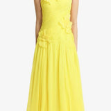 Leo Lin Amya Floral Applique Gown in Sunshine