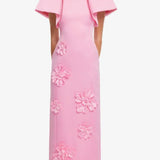 Leo Lin Lucinda Floral Applique Maxi Dress in Baby Pink