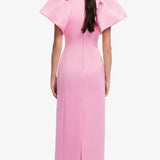 Leo Lin Lucinda Floral Applique Maxi Dress in Baby Pink