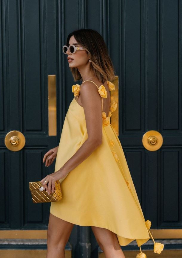 Leo Lin Fiona Rose Mini Dress in Sorbet Yellow That Dress Hire Leo Lin Fiona Rose Mini Dress in Sorbet Yellow That Dress Hire