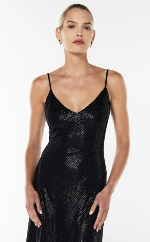 Manning Cartell High Voltage Slip Dress in Black Close Up