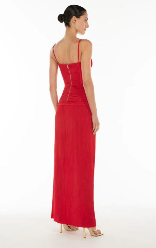 Manning Cartell Double Time Pleat Dress in Red Back View