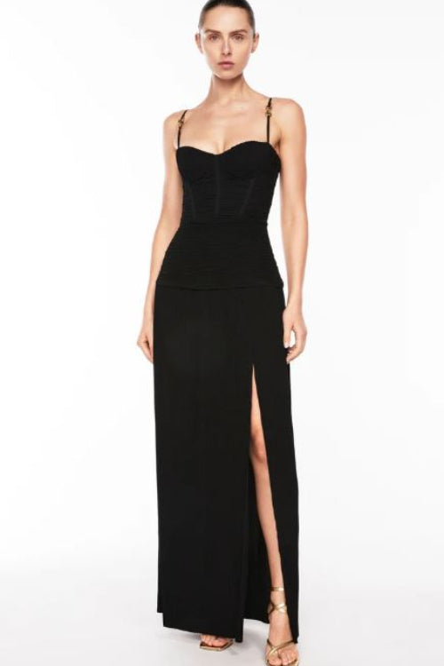 Manning Cartell Double Time Pleat Maxi Dress in Black 