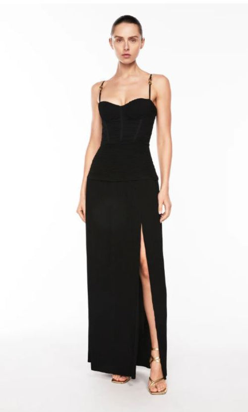 Manning Cartell Double Time Pleat Maxi Dress in Black 