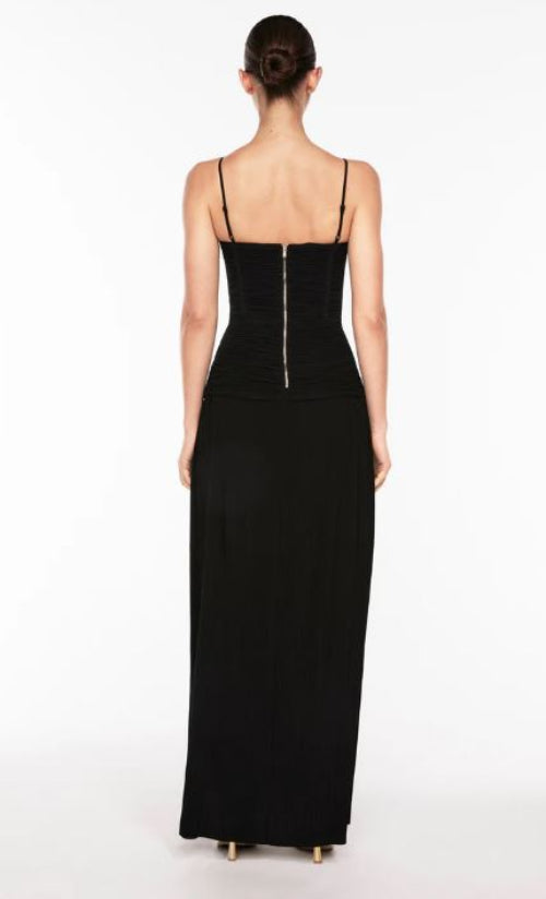 Manning Cartell Double Time Pleat Maxi Dress in Black Back View