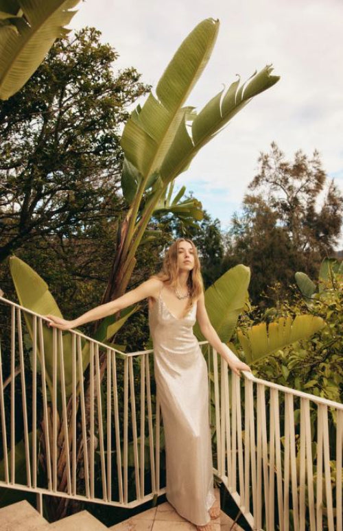 Manning Cartell High Voltage Slip Dress Modelled Outdoors