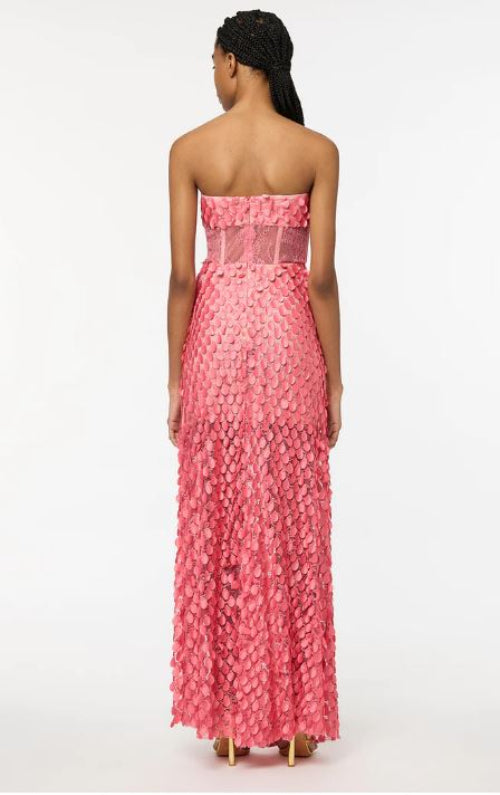 Manning Cartell Supreme Extreme Strapless Gown in Peony Back View