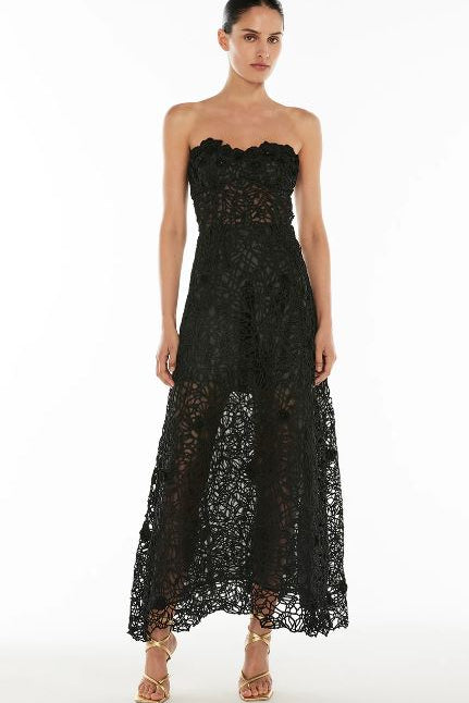 manning cartell black lace dress Lace mid-length dress