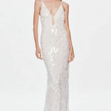 Misha Sapphire Sequin Maxi Dress in Ivory