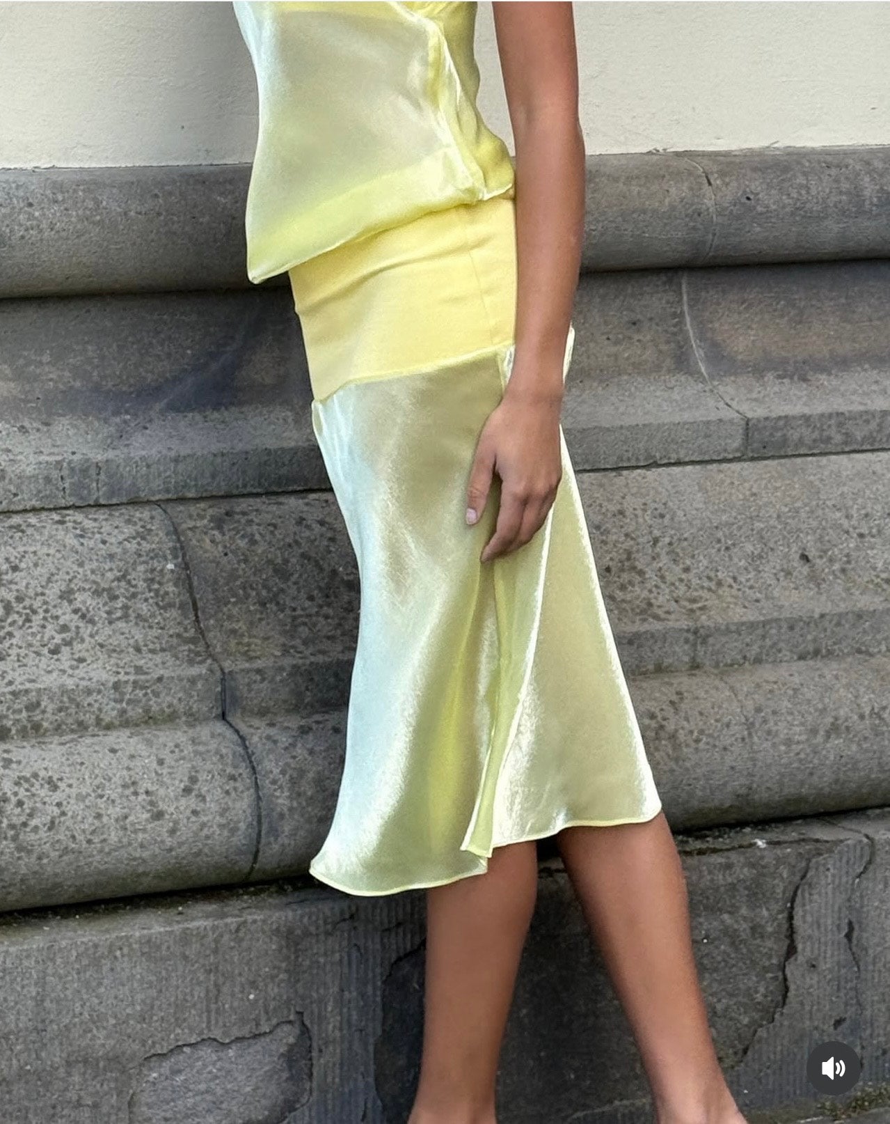 Mode Mischief Melt Panel Dress in Limoncello Side View
