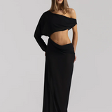 Natalie Rolt Imogen Dress in Black Front View