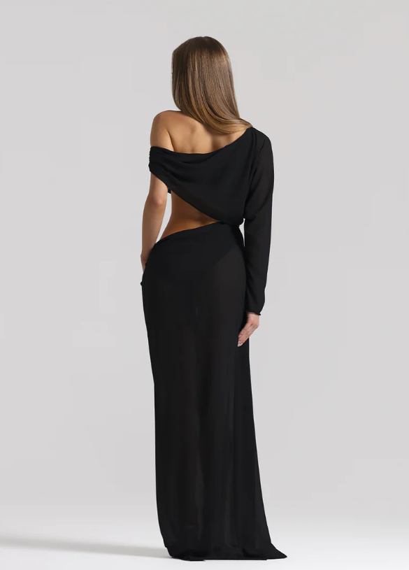 Natalie Rolt Imogen Dress in Black Back View