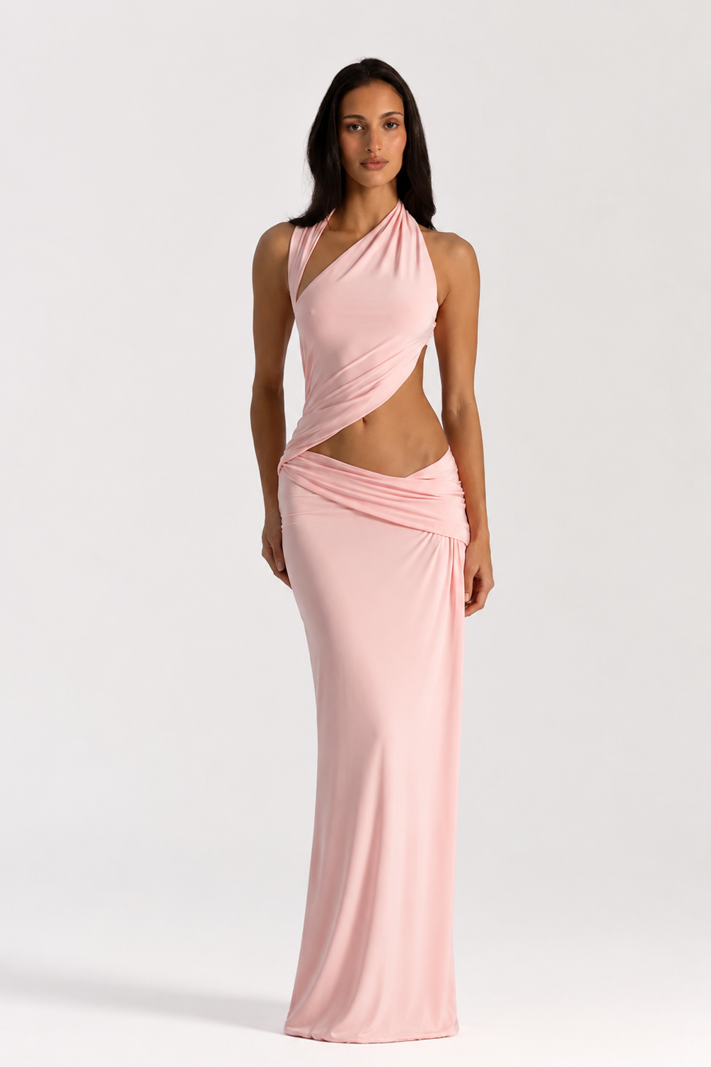 Natalie Rolt Odette Gown in Blossom Pink Front View