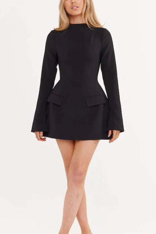 Odd Muse Ultimate Split Sleeve Mini Dress in Black 