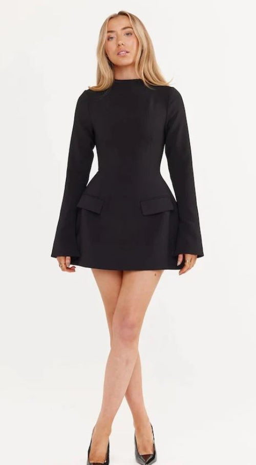 Odd Muse Ultimate Split Sleeve Mini Dress in Black 