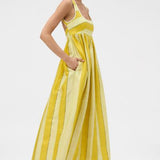 Orton Slub Silk Striped Sundress