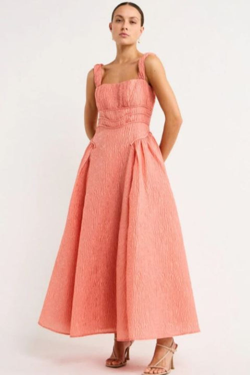 Rachel Gilbert Sophy Strap Dress in Pink Front View