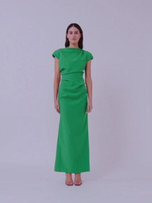 Rachel Gilbert Willa Gown in Emerald Front View