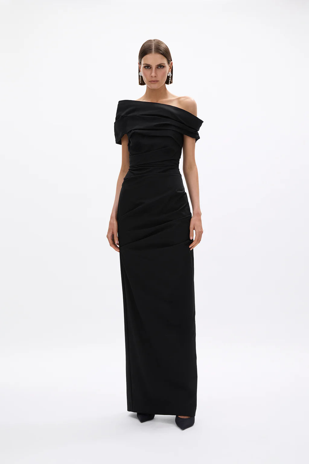 Rachel Gilbert Monique Gown Black Front View