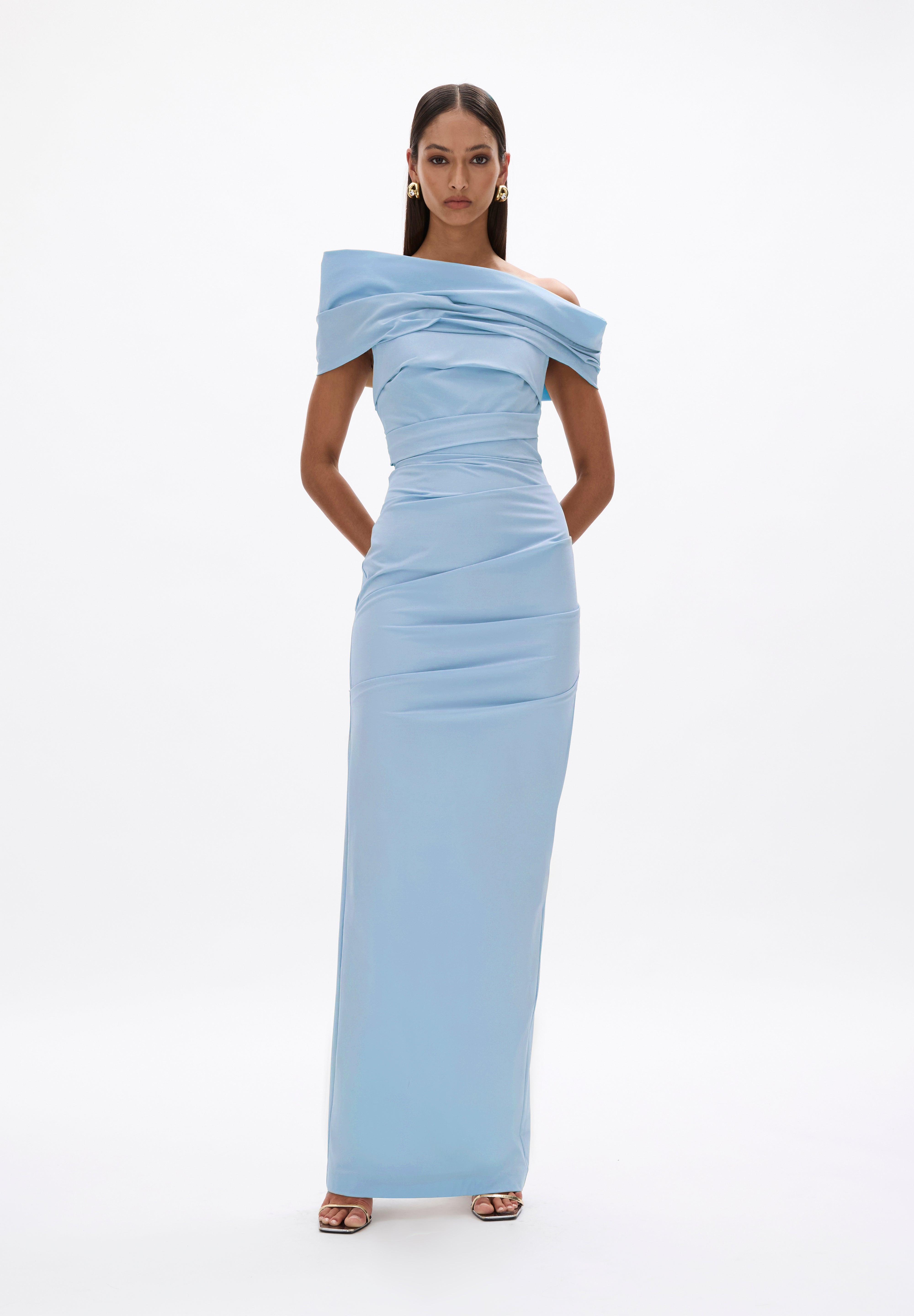 Rachel Gilbert Monique Gown in Sky Blue