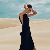 Rachel Gilbert Rick Gown in Black Side View