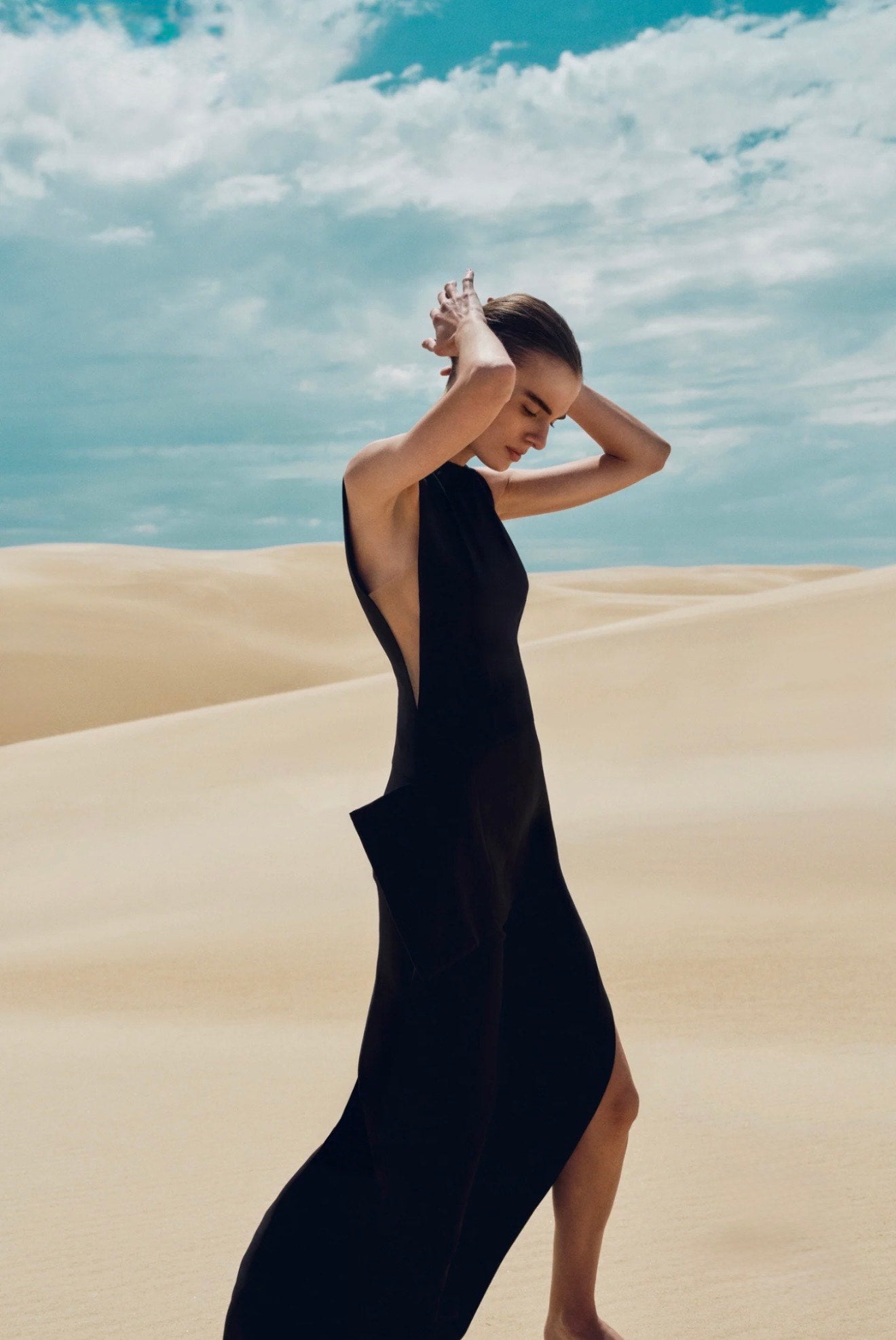 Rachel Gilbert Rick Gown in Black Side View