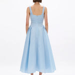 Rachel Gilbert Sophia Strap Dress in Sky Blue Back View