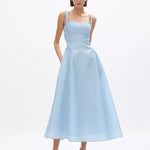 Rachel Gilbert Sophia Strap Dress in Sky Blue Front View