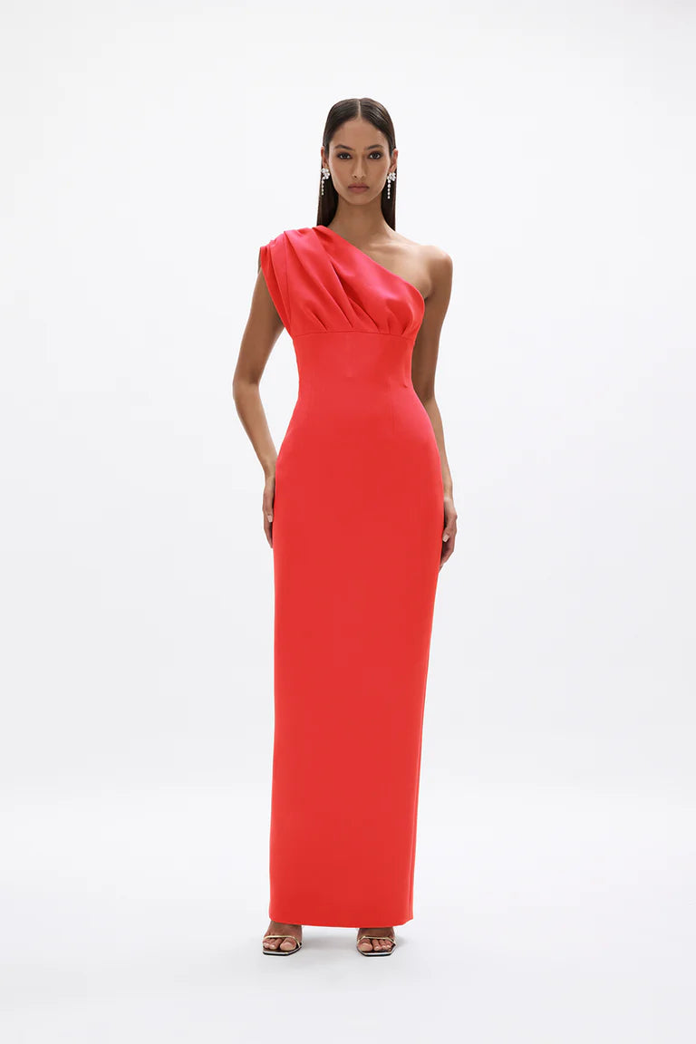 Rachel Gilbert Winnie Gown in Coral Front View