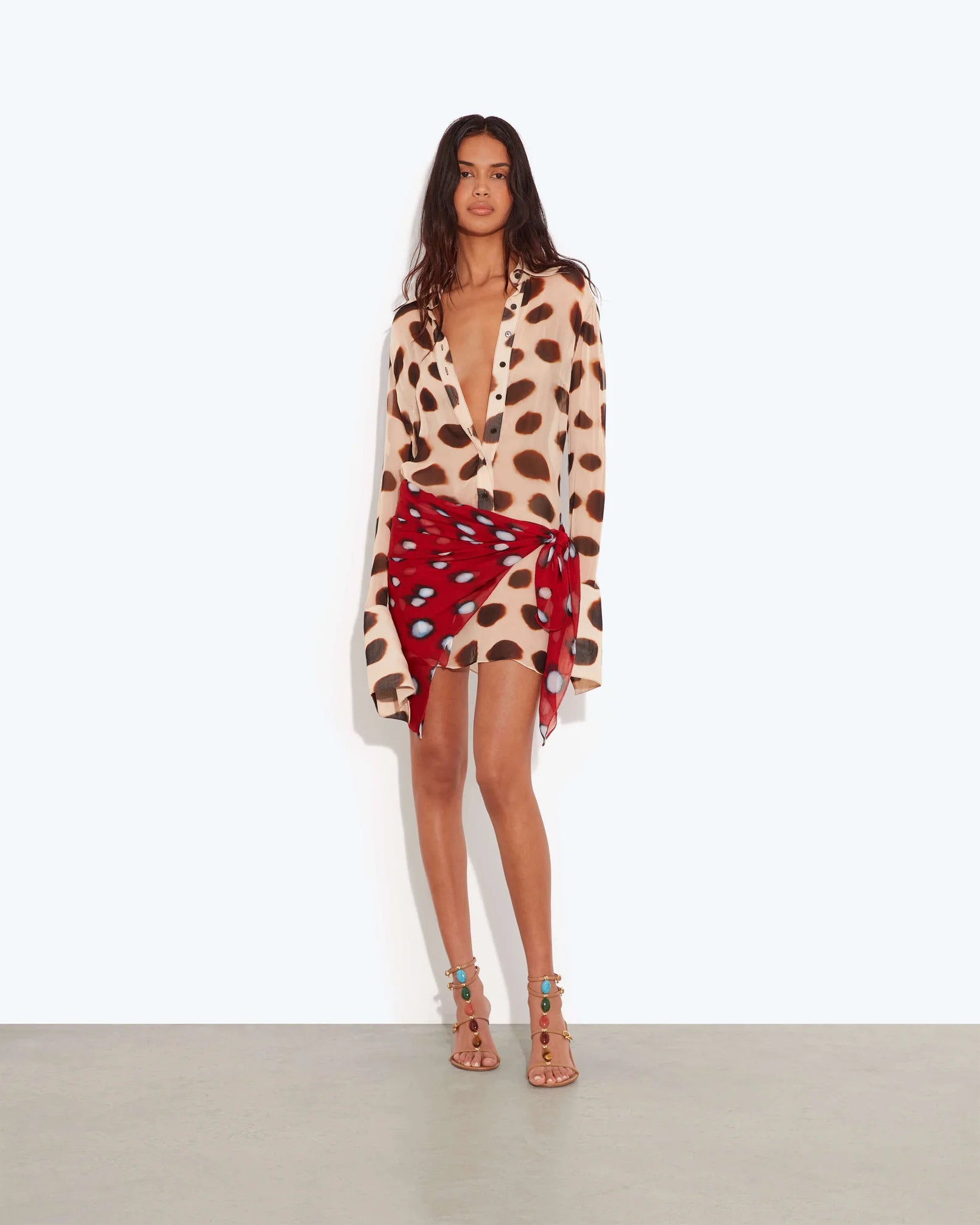 Rat and Boa Nilah Shirt Dress Animal Front View