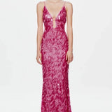 Misha Sapphire Sequin Maxi Dress Fuchsia