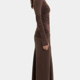 Sir Alessia Draped Gown in Chocolate