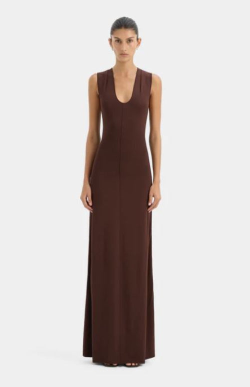 Sir Apolline Maxi Dress in Dark Chocolate
