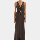 Sir Aries Cut Out Gown in Bitter Chocolate