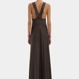 Sir Aries Cut Out Gown in Bitter Chocolate