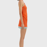 Sir Danica Tie Mini Dress in Tangerine