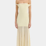 Sir Elia Off Shoulder Twist Dress in Lemon Sorbet