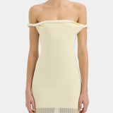 Sir Elia Off Shoulder Twist Dress in Lemon Sorbet