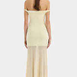 Sir Elia Off Shoulder Twist Dress in Lemon Sorbet