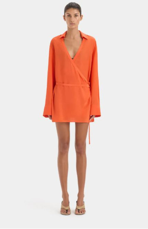 Sir Fresca Mini Dress in Burnt Red Front View