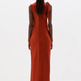 Sir Gabriete Tie Shoulder Dress in Burnt Orange