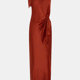 Sir Gabriete Tie Shoulder Dress in Burnt Orange